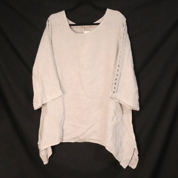VALENTINA NALDI | 2X | Asymmetrical Tunic Top | Linen | Made In Italy | NWT - Picture 1 of 16
